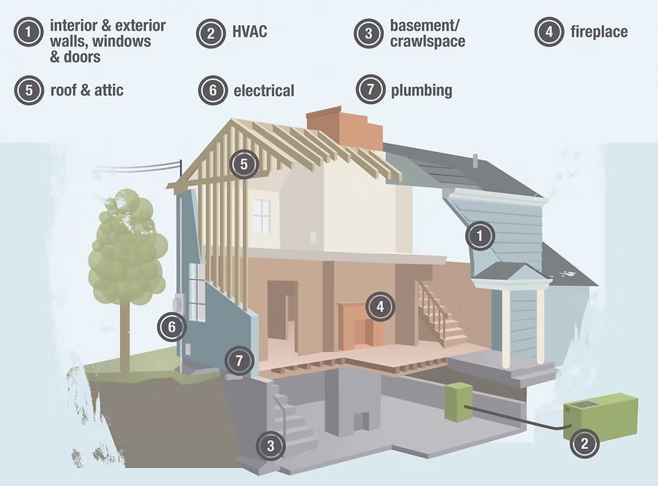Home inspection systems and components diagram